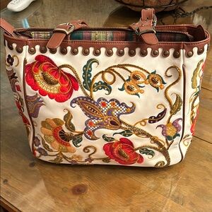 Isabella Fiore Embroidered Floral Tote Bag
